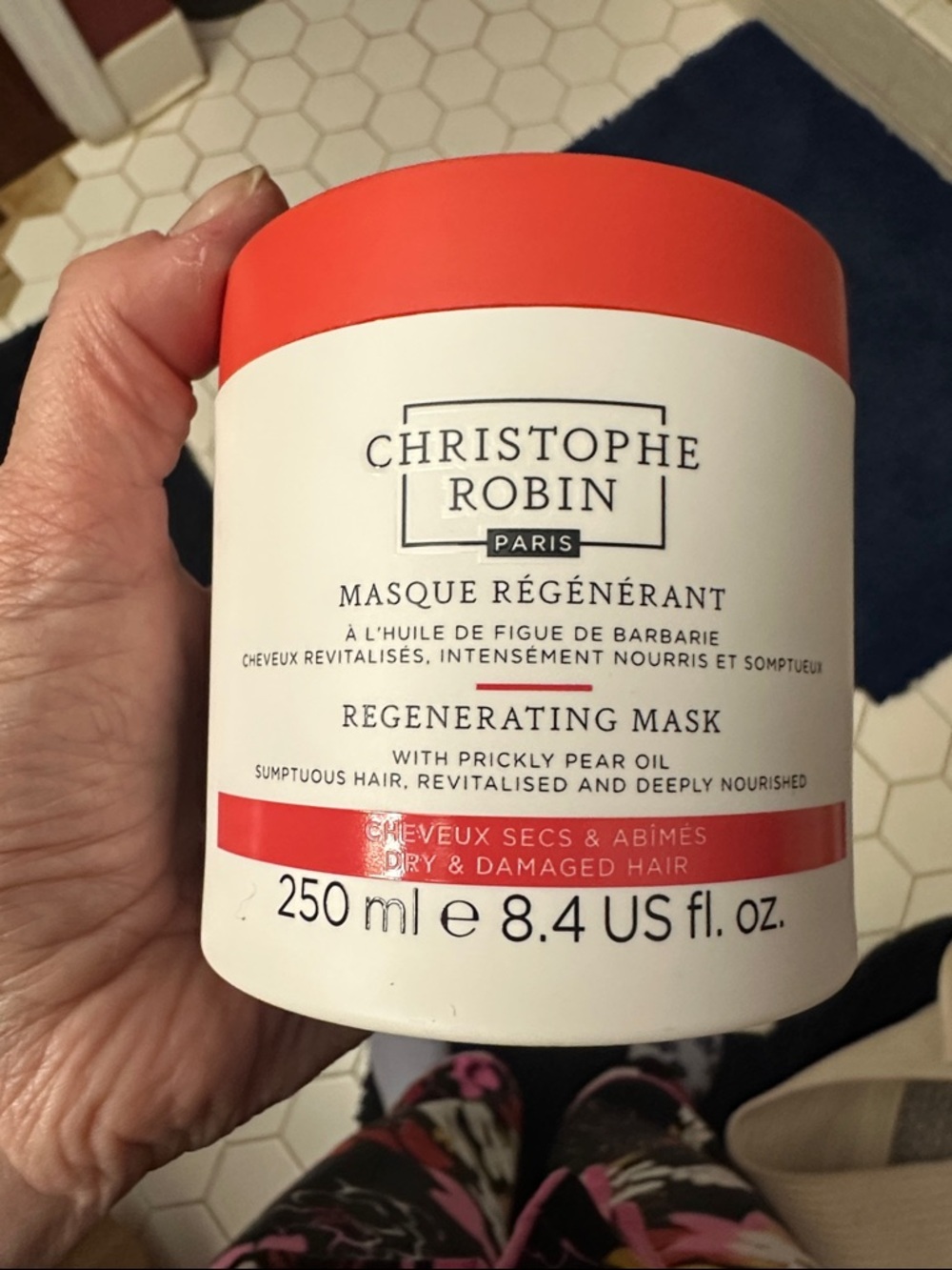 Christophe Robin Regenerating Hair Mask - with prickly pear oil 250ml/8.4 oz.